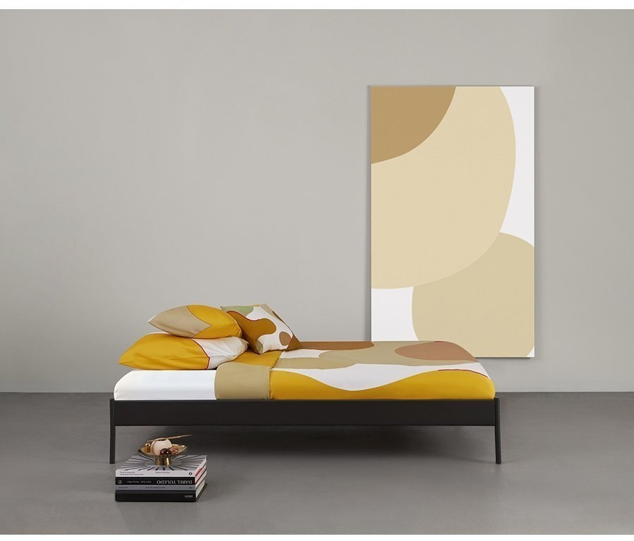 Набор из двух наволочек из сатина  горчичного цвета с авторским принтом из коллекции freak fruit, 50х70 см (70532)