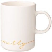 Кружка белая 380 мл с крышкой и ложкой в подарочной упаковке Lefard (756-420)