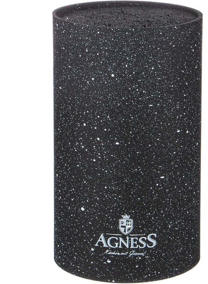 Подставка для ножей agness "black marble" универсальная,11*18см (911-688)