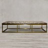 Скамья S0173-ST/GM#B24, каркас нержавеющая сталь, обивка кожа, black/matte gold, ROOMERS FURNITURE
