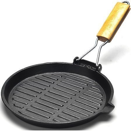 Сковорода-гриль чугунная 22,5 см со складной ручкой MAYER BOCH (27433)