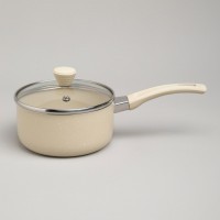 Ковшик agness антип. покр. ручка soft touch  и стекл. крышкой 1000 мл 14*7 см (906-259)