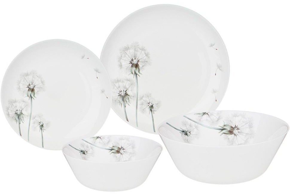 Набор столовый agness dandelion 19пр: 24см/21,5см/15см /19см (598-070)