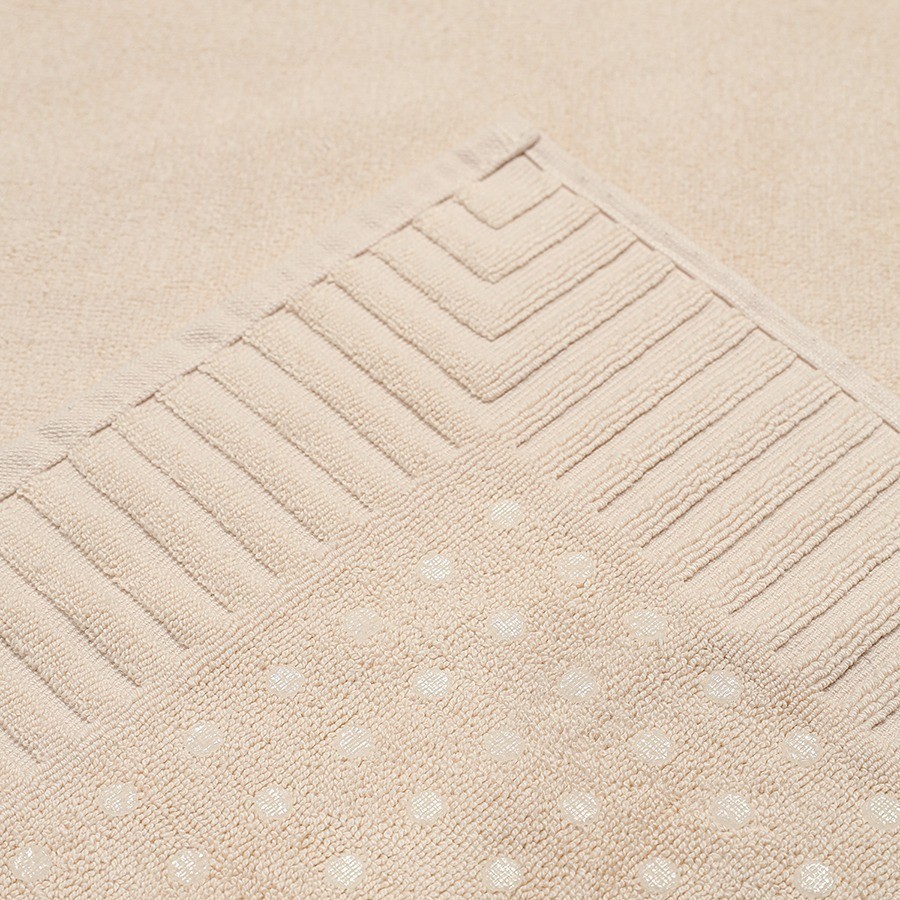 Коврик для ванной с фактурным бортиком кремового цвета из коллекции essential, 50x80 см (79170)