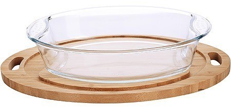 Форма для запекания 2 л с крышкой доской деревянной LORAINE (31036)