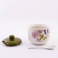 Сахарница с крышкой 520мл с ложкой Розовый сад LORAINE (60259)