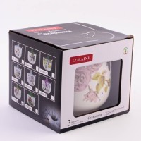 Сахарница с крышкой 520мл с ложкой Розовый сад LORAINE (60259)