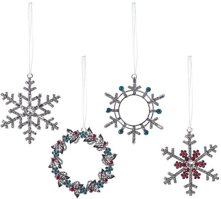 Набор елочных украшений christmas diamonds из коллекции new year essential, 4 шт. (79409)