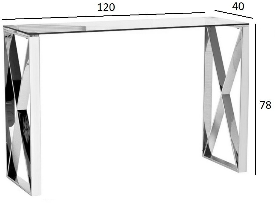 Консоль прозр.стекло/хром 120*40*78см (TT-00001348)
