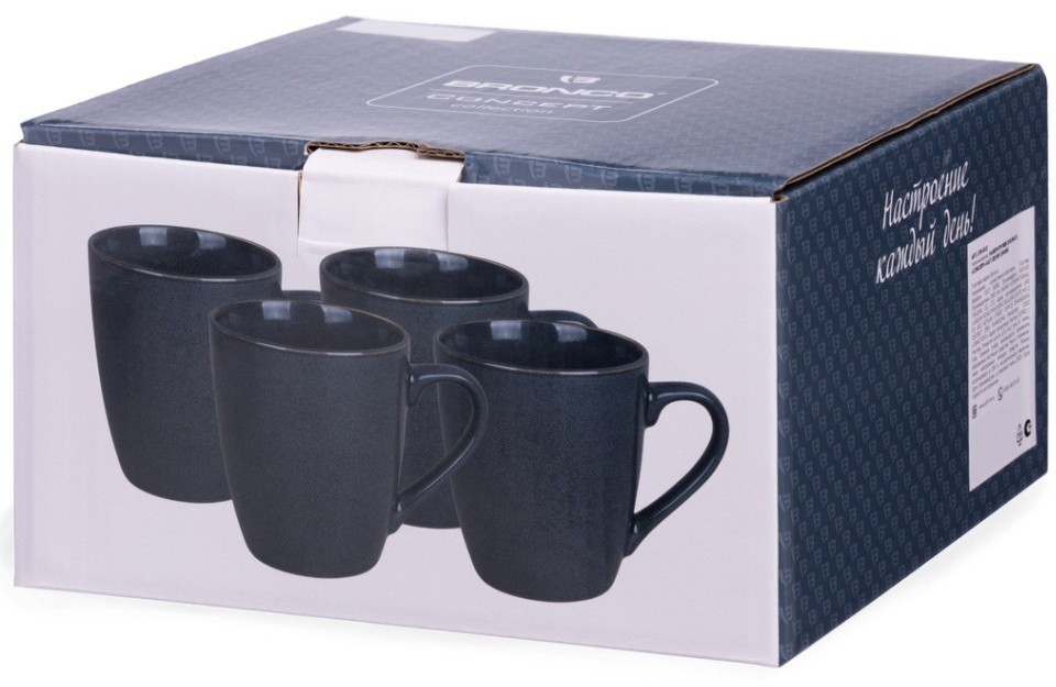 Набор кружек bronco "concept" 4 шт. 355 мл синий (576-1012)