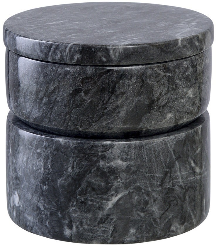 Шкатулка для украшений marm, D10,5 см, черный мрамор (75931)