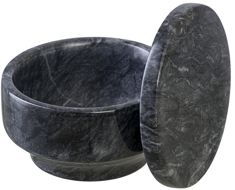 Шкатулка для украшений marm, D10,5 см, черный мрамор (75931)