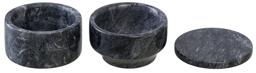 Шкатулка для украшений marm, D10,5 см, черный мрамор (75931)