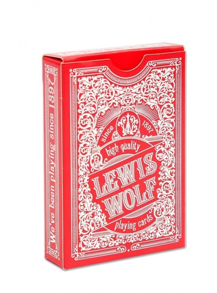 Игральные карты серия "Lewis  Wolf" red 54 шт/колода  (poker size index jumbo, 63*88 мм) (44857)