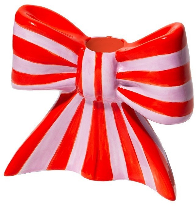 Подсвечник bow, 11х12х5 см, красно-белый (79938)