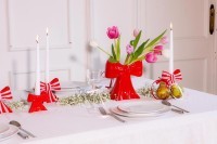 Подсвечник bow, 11х12х5 см, красно-белый (79938)