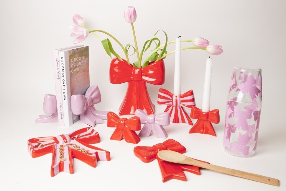 Подсвечник bow, 11х12х5 см, красно-белый (79938)