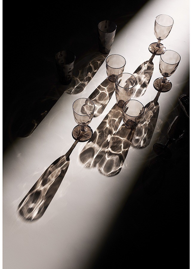 Набор стаканов из акрила hollow, 450 мл, серо-коричневый, 4 шт. (77577)