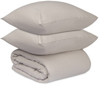 Комплект постельного белья изо льна и хлопка серо-бежевого цвета из коллекции essential, 150х200 см (77127)