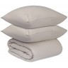 Комплект постельного белья изо льна и хлопка серо-бежевого цвета из коллекции essential, 150х200 см (77127)