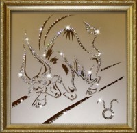 Картина Телец 35х35 см с кристаллами Swarovski (1136)