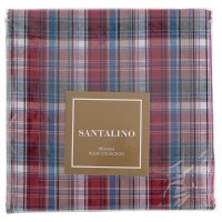 Кпб 1,5 спальный &quot;эстет&quot;,серый+клетка, 100% х\б, сатин+сорочка SANTALINO (984-923)