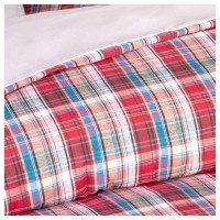 Кпб 1,5 спальный &quot;эстет&quot;,серый+клетка, 100% х\б, сатин+сорочка SANTALINO (984-923)