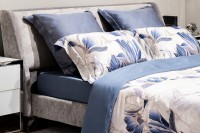 Простыня на резинке тенсель синяя 180*200*30 (TT-00012244)