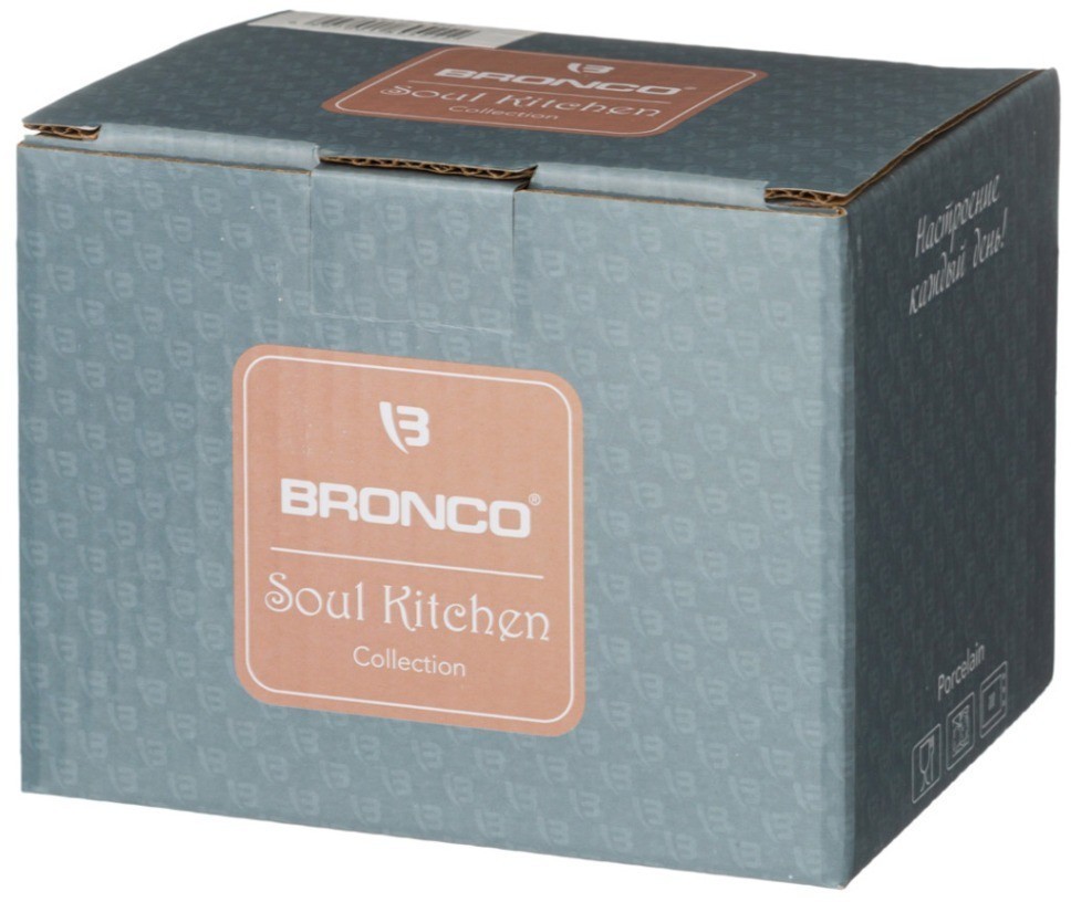 Кружка bronco "soul kitchen" 9 см 400 мл серая (189-421)