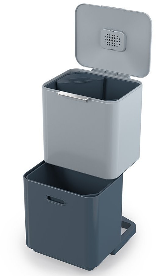 Контейнер для мусора с двумя баками totem max, 60 л, синий (67638)