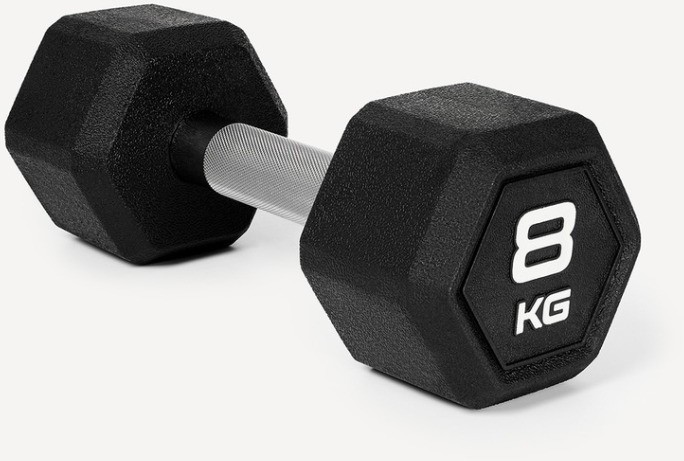 Гантель гексагональная STARFIT DB-301PRO 8 кг, обрезиненная, черный (2115111)