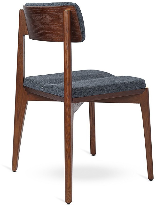 Стул aska, рогожка, орех/синяя сталь (77796)
