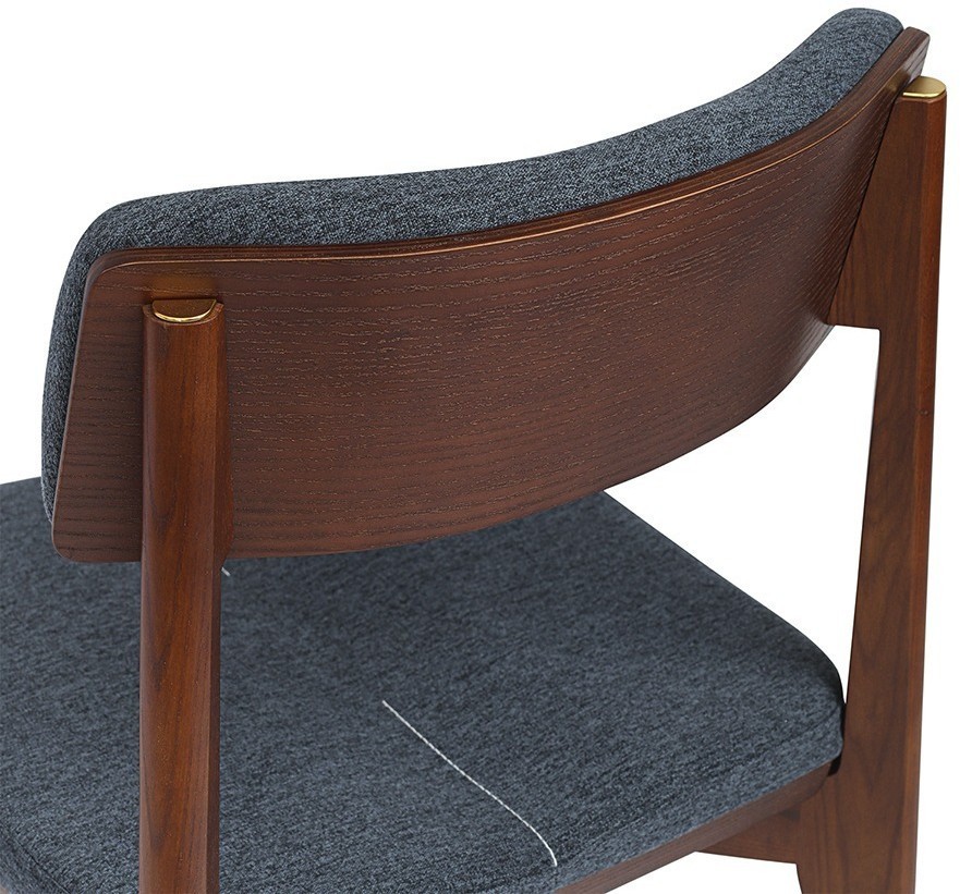 Стул aska, рогожка, орех/синяя сталь (77796)