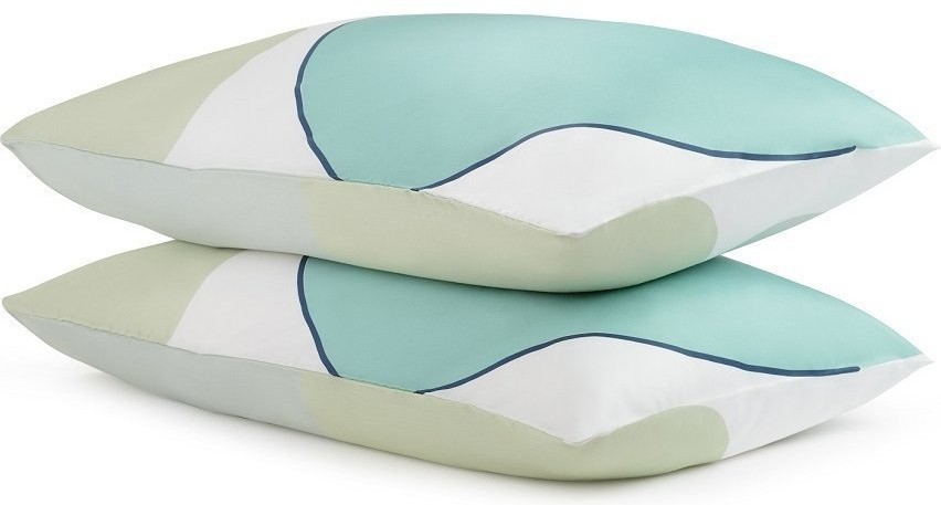 Набор из двух наволочек из сатина  мятного цвета с авторским принтом из коллекции freak fruit, 50х70 см (70534)