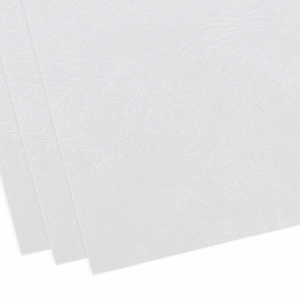 Обложки картон. для переплета А4 к-т 100 шт. тисн. под кожу 230 г/м2 белые Brauberg 530838 (89952)