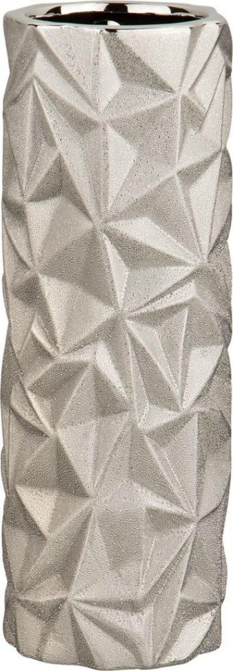 Ваза "айсберг тонированное серебро" 12,5*12,5*31,5 см Bronco (112-343)