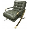 Кресло C0251-1D/B135#Green, Нержавеющая сталь, натуральная кожа, Green/gold, ROOMERS FURNITURE