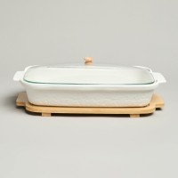 Блюдо для выпекания и сервировки lefard &quot;muse&quot; со стекл.крышкой на дер.подставке 34,5*21*11см 1400мл (587-243)