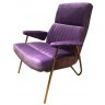 Кресло Ибекс C0231-1D/AR108-14, Нержавеющая сталь, бархат, Lavender/gold, ROOMERS FURNITURE
