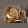 Холст "Золотая роза" 100х100 см, багет пластик (латунь), золотая поталь (TT-00014410)