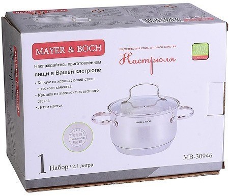 Кастрюля с крышкой 2,1 л из нержавеющей стали MAYER BOCH (30946)