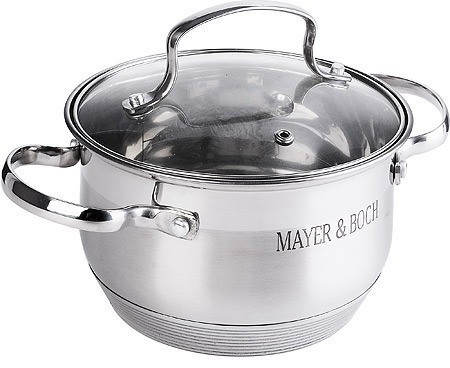 Кастрюля с крышкой 2,1 л из нержавеющей стали MAYER BOCH (30946)