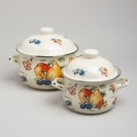 Набор кастрюль agness эмалированных серия &quot;фрукты&quot;, 4пр. 1,5л и 2,8л, 16х10см, 20х12см (934-703)