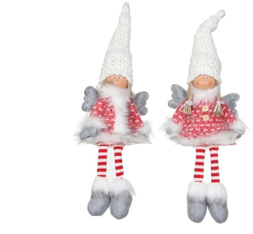 Фигурка ангел 16х8х46 см белый/красный (83306)