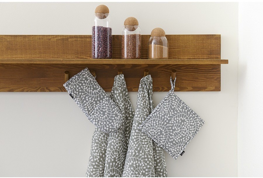 Прихватка серого цвета с принтом Спелая Смородина из коллекции scandinavian touch, 22х22 см (73560)