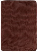 Плед из хлопка жемчужной вязки коричневого цвета из коллекции essential, 130х180 см (79034)