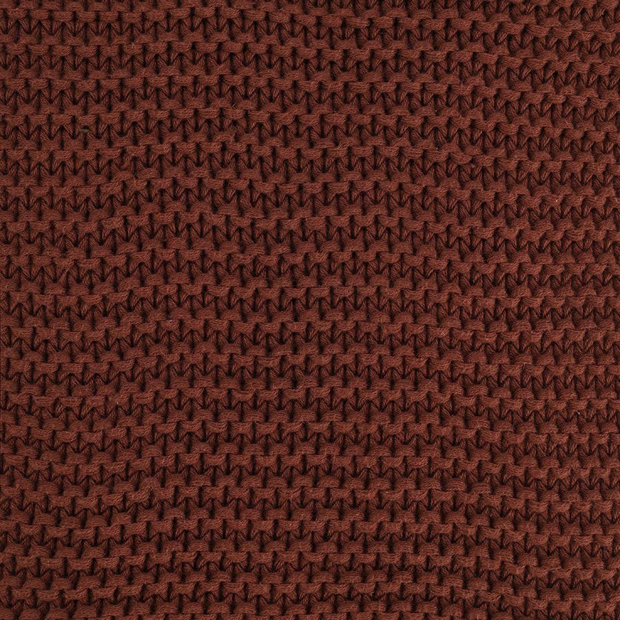 Плед из хлопка жемчужной вязки коричневого цвета из коллекции essential, 130х180 см (79034)