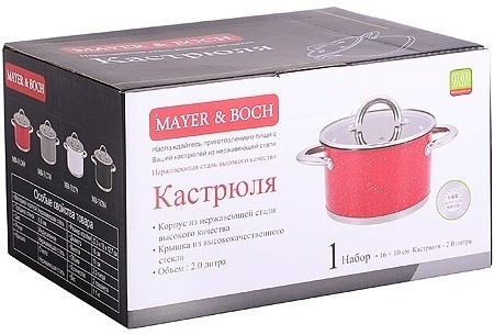 Кастрюля с крышкой 2 л 16 см MAYER BOCH (31269)