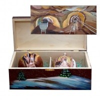 Новогодний набор на 2 шара Шахтеры с кристаллами Swarovski (шахтер)