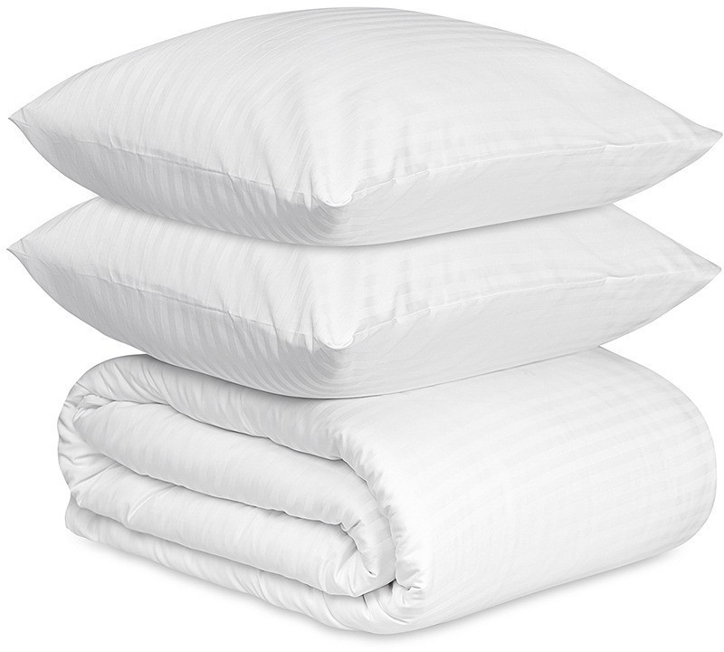 Комплект постельного белья из страйп-сатина из коллекции essential, 200х220 см (77126)